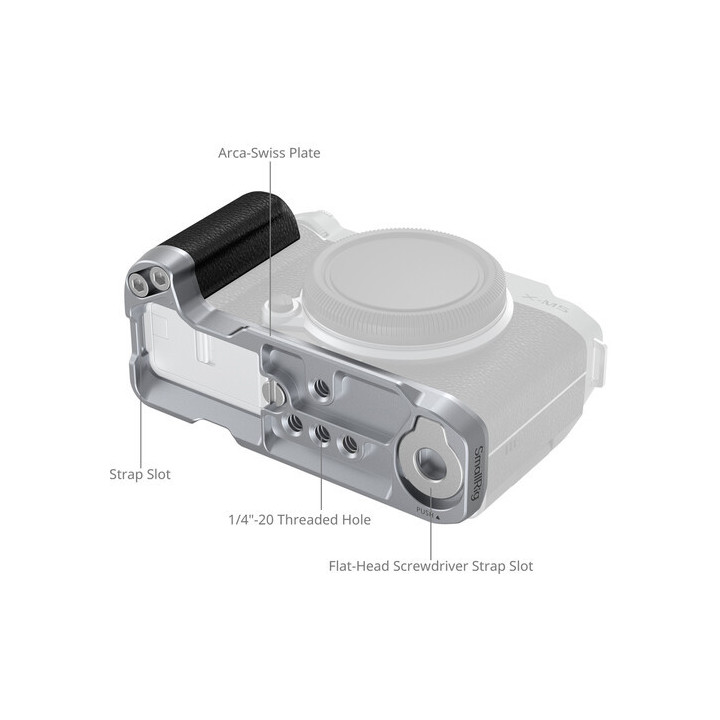 SmallRig 4875 - L-Shape Mount Plate with Silicone Handle for FUJIFILM X-M5 (Sliver)