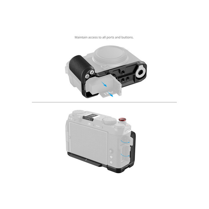 SmallRig 4876 - L-Shape Mount Plate with Silicone Handle for FUJIFILM X-M5 (Black)