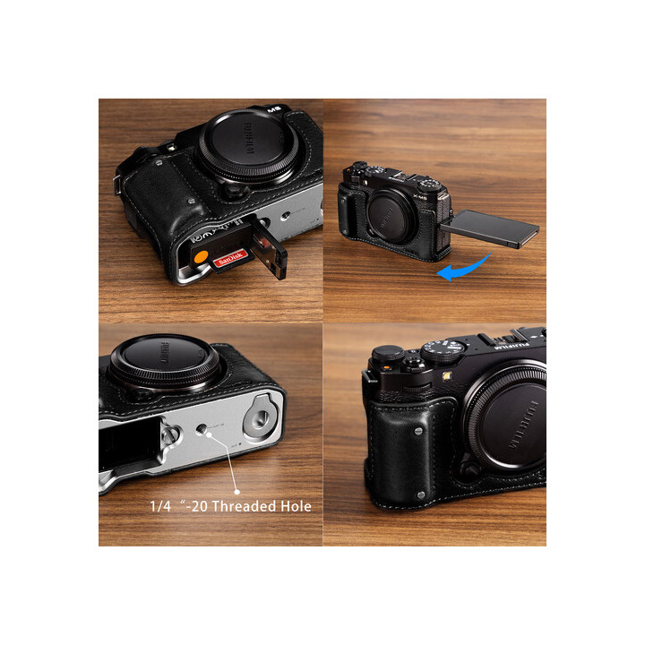 SmallRig 4879 - Leather Half Case Kit for FUJIFILM X-M5 (Black)