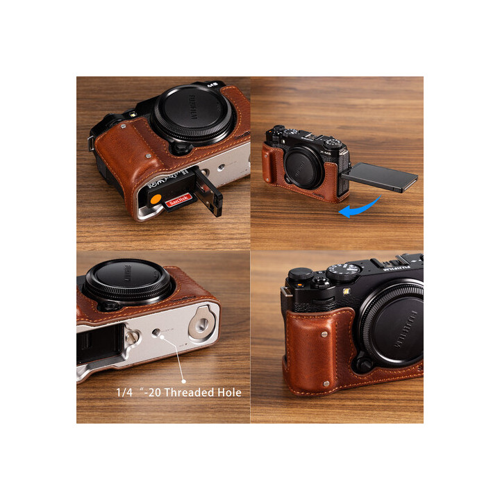 SmallRig 4880 - Leather Half Case Kit for FUJIFILM X-M5 (Brown)