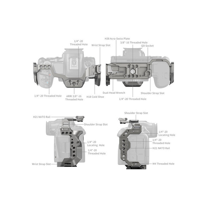 SmallRig 4977 - HawkLock Quick Release Camera Cage for Canon EOS R5 Mark II