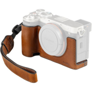 SmallRig 5015 - Leather Half Case with Strap for Sony a7C II / a7CR (Brown)