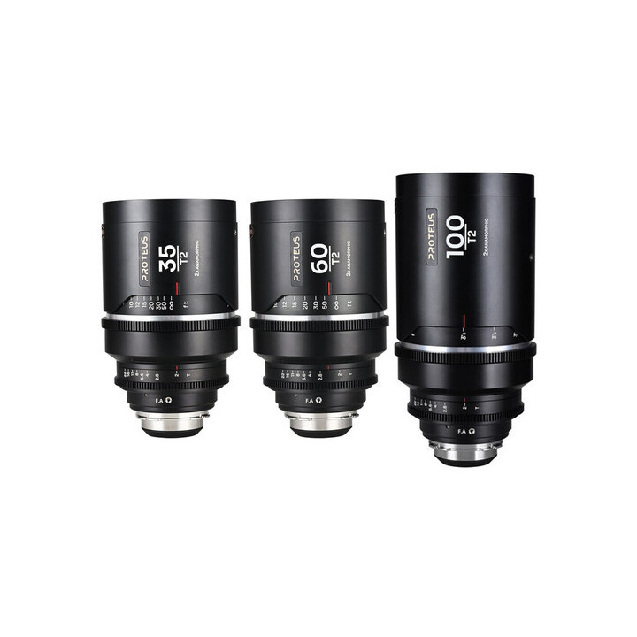 Laowa VE3560100PLEFM-F - Proteus Flex 2X Anamorphic 3-Lens Bundle Set B (35mm, 60mm, 100mm) - (Meters)