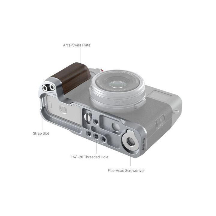 SmallRig 4804 - Wooden L-Shape Grip for FUJIFILM X100VI / X100V (Sliver)