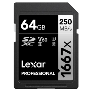Lexar LSD64GCB1667 - 1667x UHS-II SDXC 64GB Silver