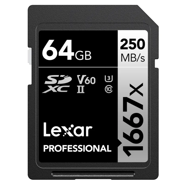 Lexar LSD64GCB1667 - 1667x UHS-II SDXC 64GB Silver