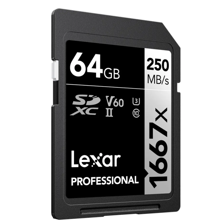 Lexar LSD64GCB1667 - 1667x UHS-II SDXC 64GB Silver