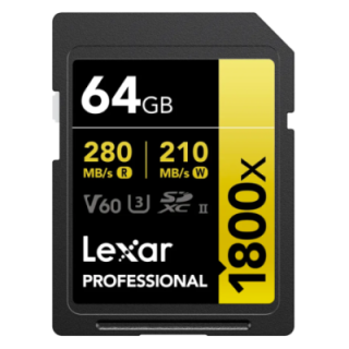 Lexar LSD1800064G-BNNNG - 1800x UHS-II SDXC 64GB Gold