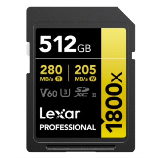 Lexar LSD1800512G-BNNNG - 1800x UHS-II SDXC 512GB Gold