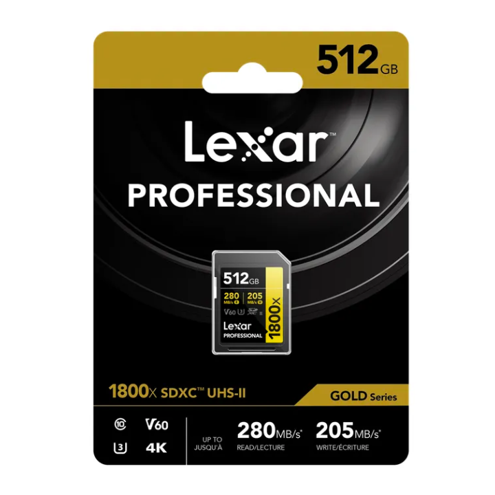 Lexar LSD1800512G-BNNNG - 1800x UHS-II SDXC 512GB Gold