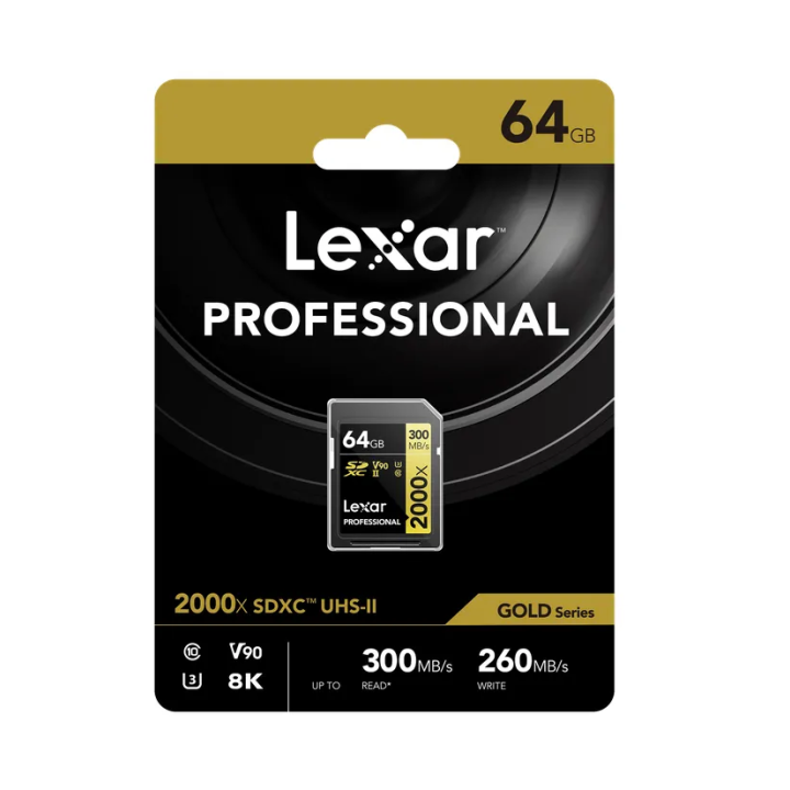 Lexar LSD2000064G-BNNNG - 2000x UHS-II SDXC 64GB Gold