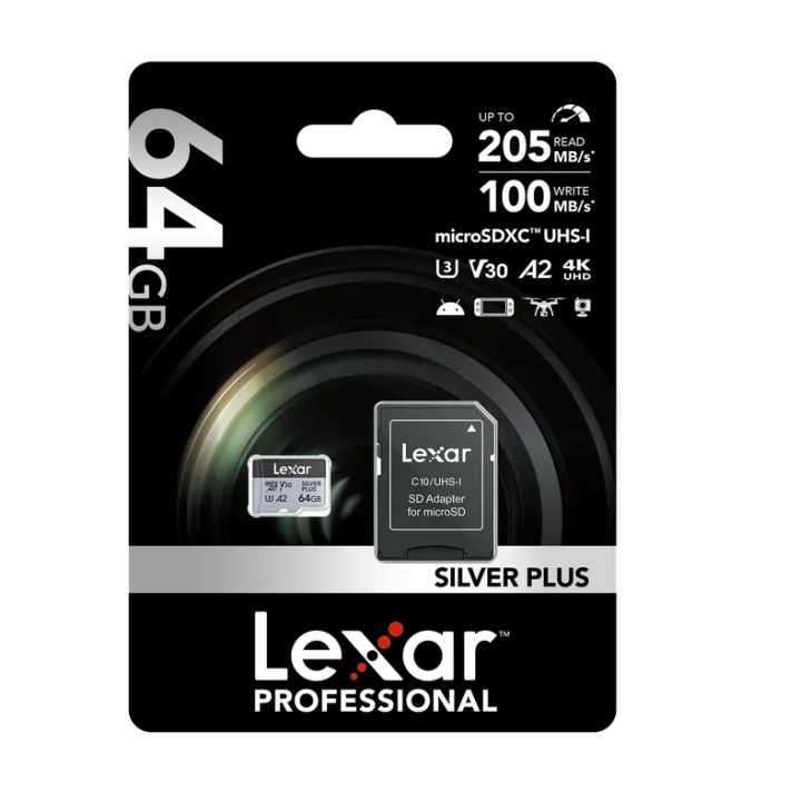 Lexar LMSSIPL064G-BNANG - micro SDXC Silver Plus 64GB