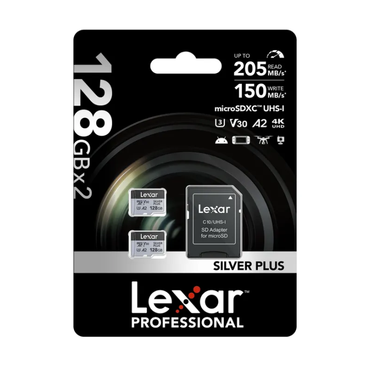 Lexar LMSSIPL128G-B2ANG - micro SDXC Silver Plus 2x128GB