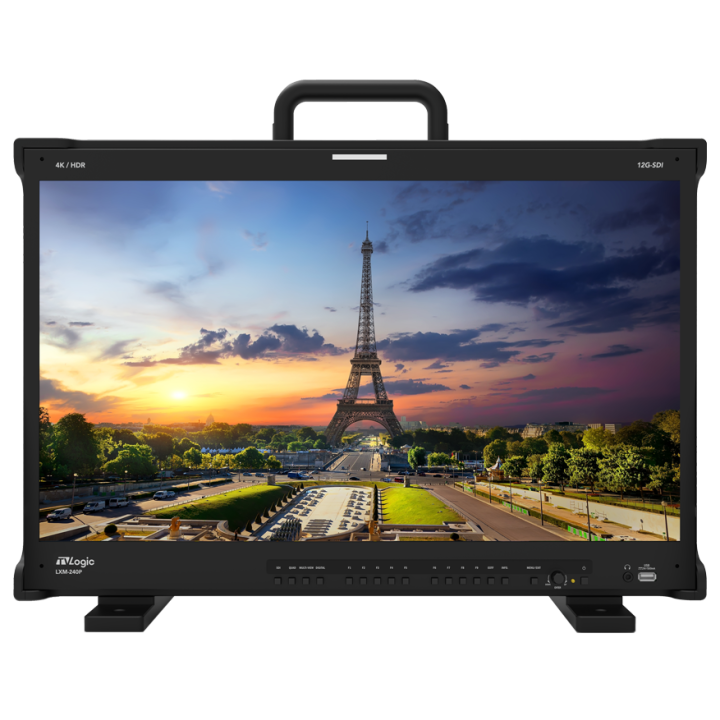 TVLogic LXM-240P-FM - 24" 4K/UHD 12G Quad Field Monitor with Multi-Mounting Cage