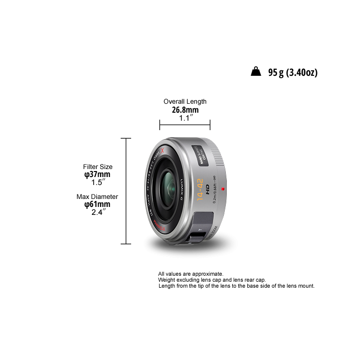 Panasonic H-PS14042E-S - H-PS14042 MILC Standard lens Silver