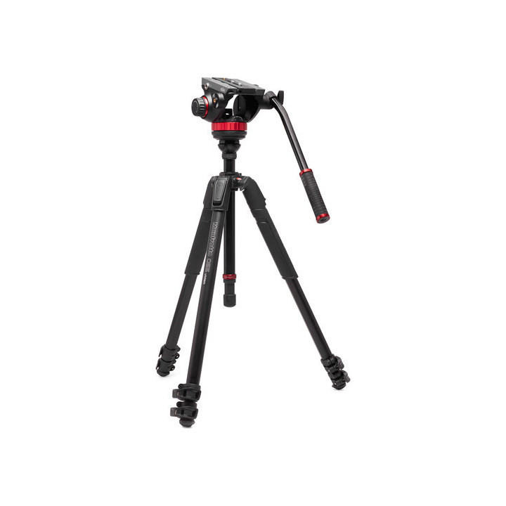 Manfrotto MVK502055XPRO3V -  3-Section Aluminum Video Tripod Kit with Fluid Head