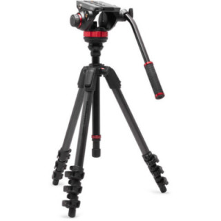 Manfrotto MVK502055CXPROV - 4-Section Carbon Fiber Video Tripod Kit with Fluid Head
