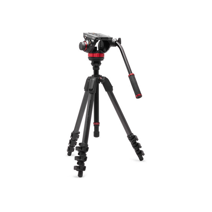 Manfrotto MVK502055CXPROV - 4-Section Carbon Fiber Video Tripod Kit with Fluid Head
