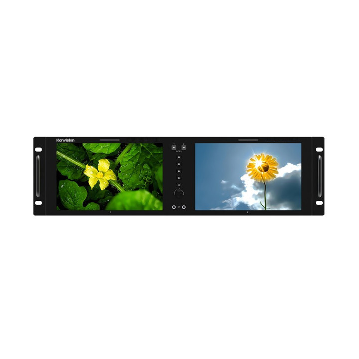 Konvision KRM-802U - 2 x 8" 4K Dual Rackmount LCD Monitor