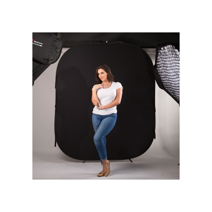 Manfrotto LL LB5921 -  Collapsible Reversible Background (Black/White, 6 x 7')