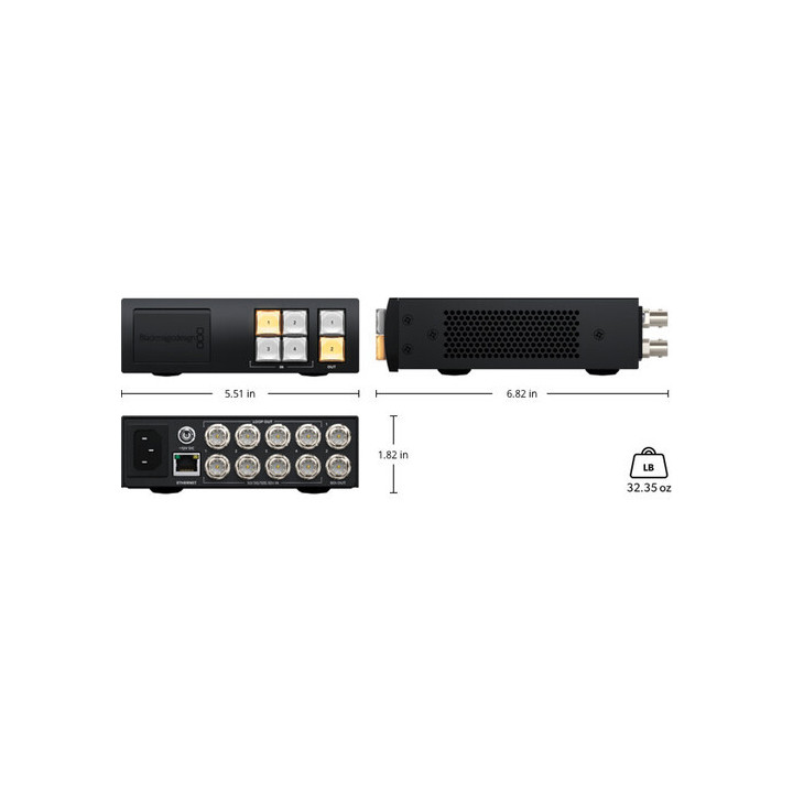Blackmagic BM-VHUBSMTG12G0402 - Videohub Mini 4x2 12G Router