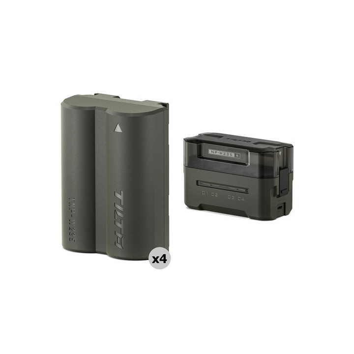Tilta TBC-W235-B-GN - NP-W235 Charging Station Battery Kit (4 Batteries) - Green