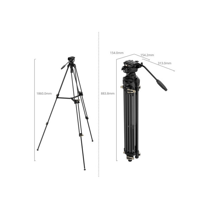 Smallrig 4686 - Heavy-Duty Fluid Head Tripod Kit AD-01S