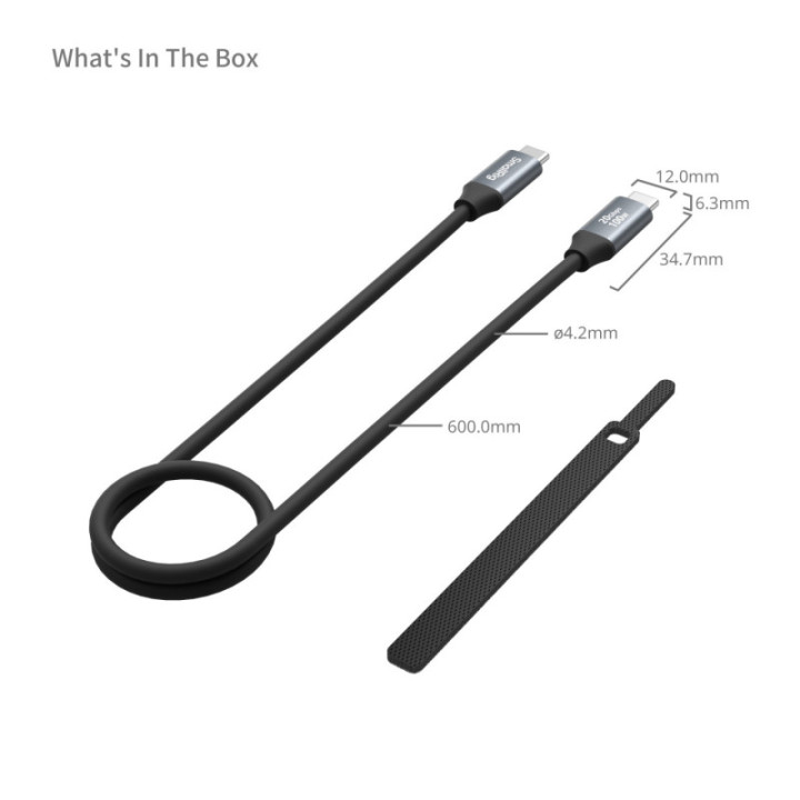 Smallrig 4789 - USB-C (Straight) to USB-C (Straight) Data Cable (60cm / 23.6in)