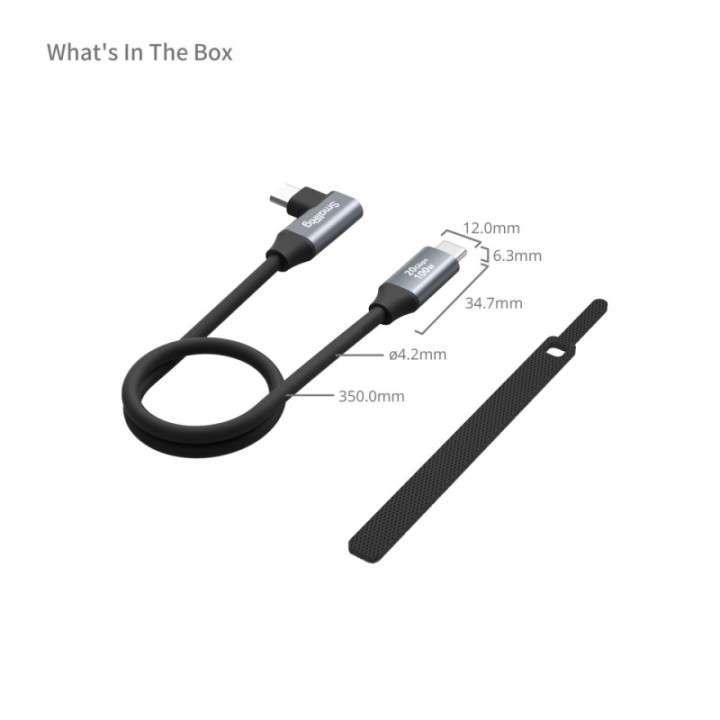 Smallrig 4790 - USB-C (Straight) to USB-C (Angled) Data Cable (60cm / 23.6in)