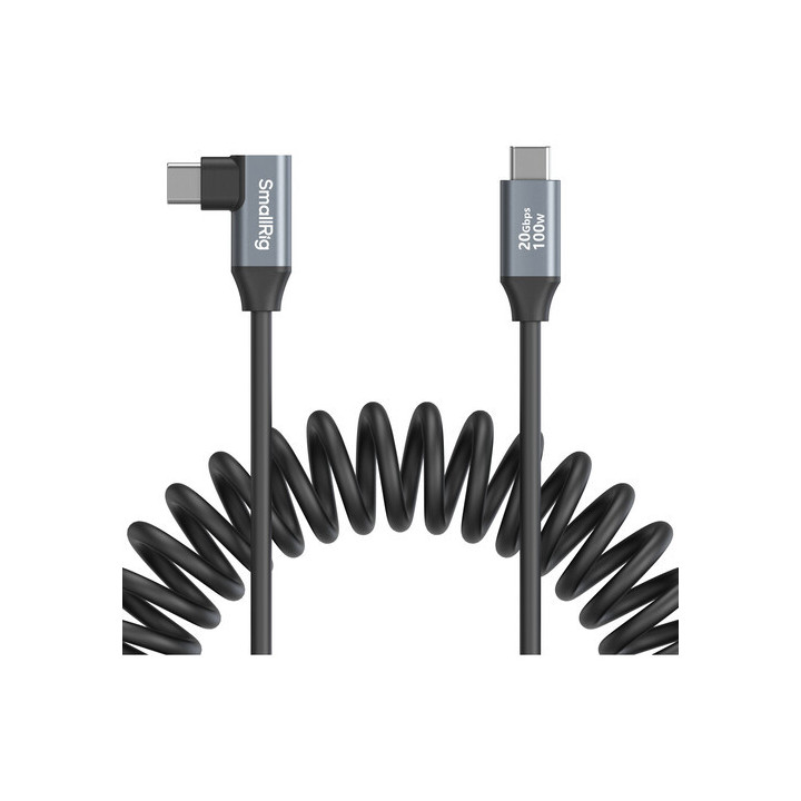Smallrig 4792 - USB-C (Straight) to USB-C (Angled) Coiled Data Cable