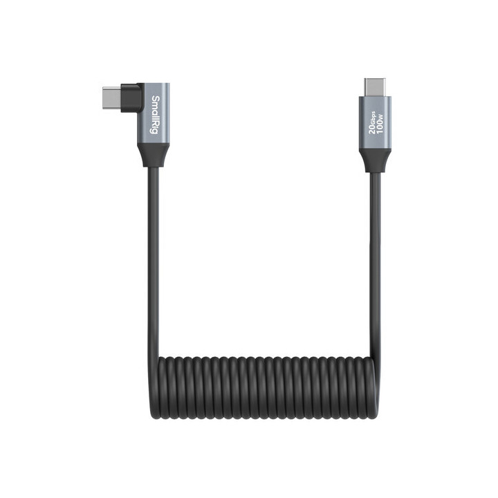 Smallrig 4792 - USB-C (Straight) to USB-C (Angled) Coiled Data Cable