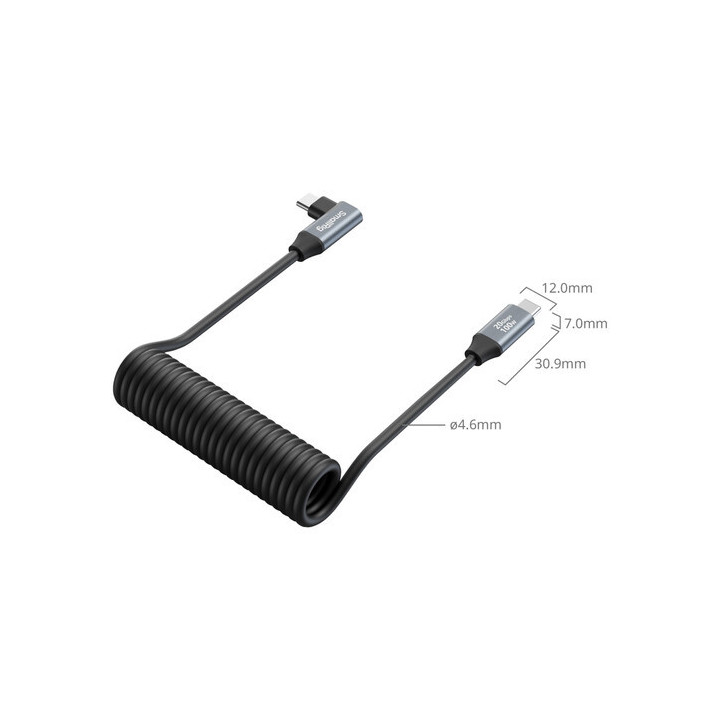 Smallrig 4792 - USB-C (Straight) to USB-C (Angled) Coiled Data Cable