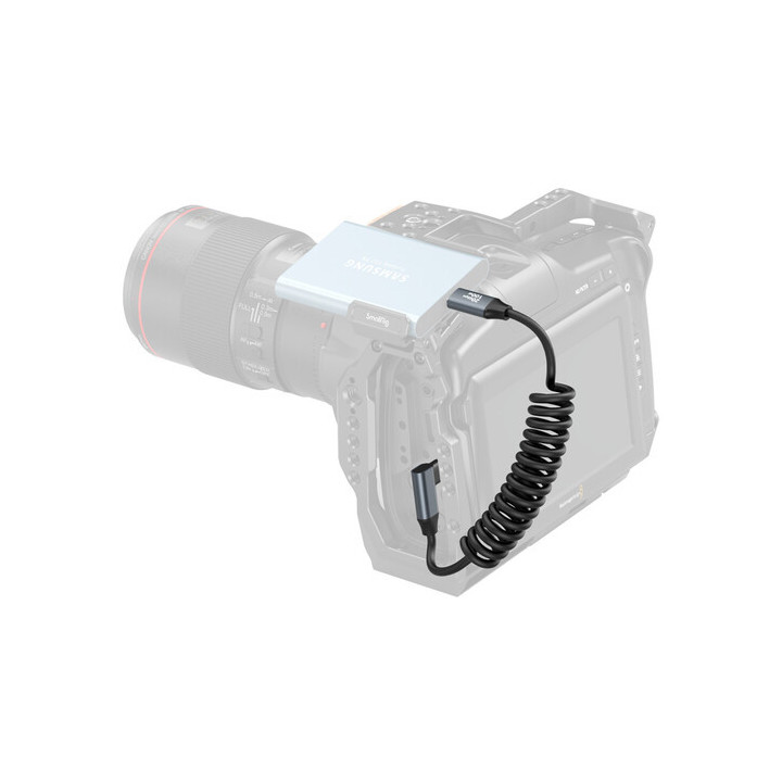Smallrig 4792 - USB-C (Straight) to USB-C (Angled) Coiled Data Cable