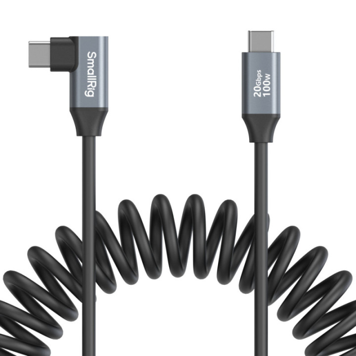 Smallrig 4793 - USB-C (Angled) to USB-C (Angled) Coiled Data Cable