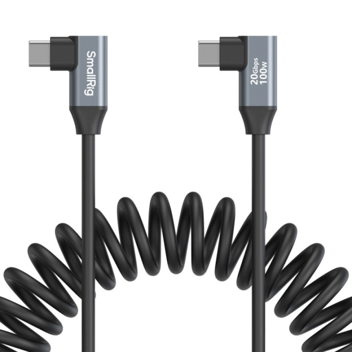 Smallrig 4793 - USB-C (Angled) to USB-C (Angled) Coiled Data Cable