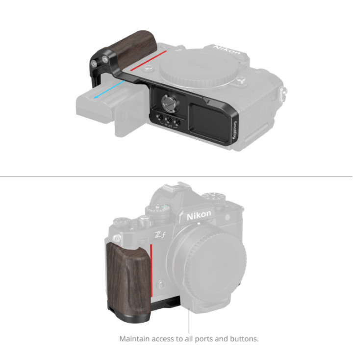 Smallrig 4801 - L-Shape Mount Plate with Wooden Handle for Nikon Z f