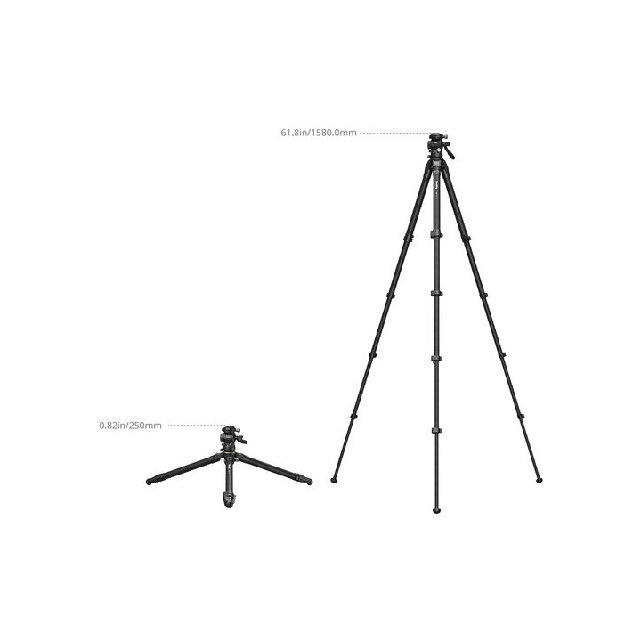 Smallrig 5028 - Portable Carbon Fiber Travel Tripod Kit