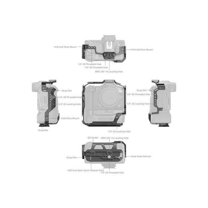 Smallrig 5092 - Cage for Canon EOS R5 Mark II with Cooling Fan CF-R20EP
