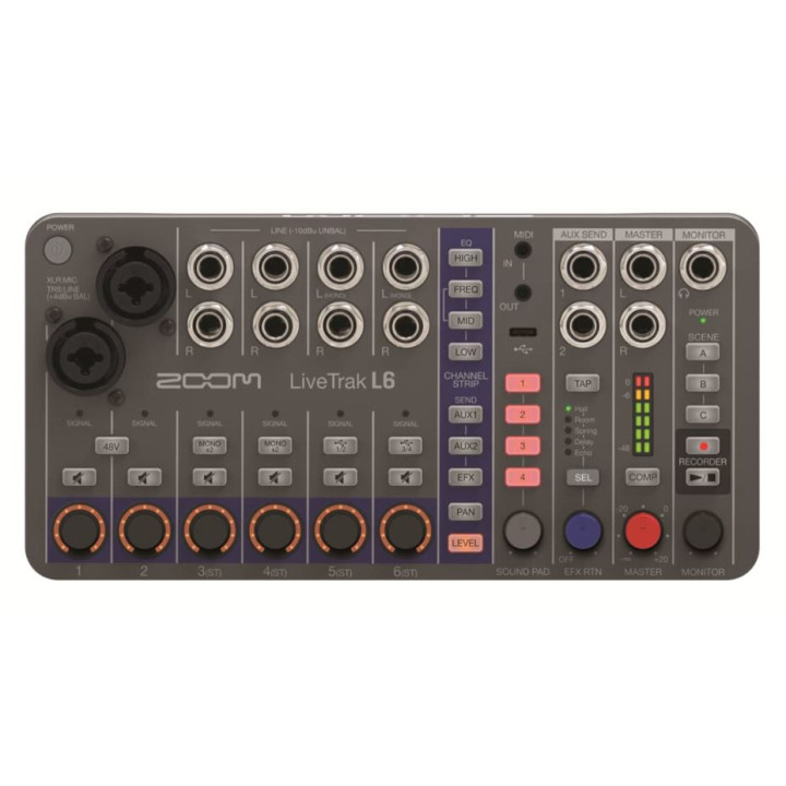 Zoom L-6 (EU) - LiveTrak - 10-Track Digital Mixer/Recorder