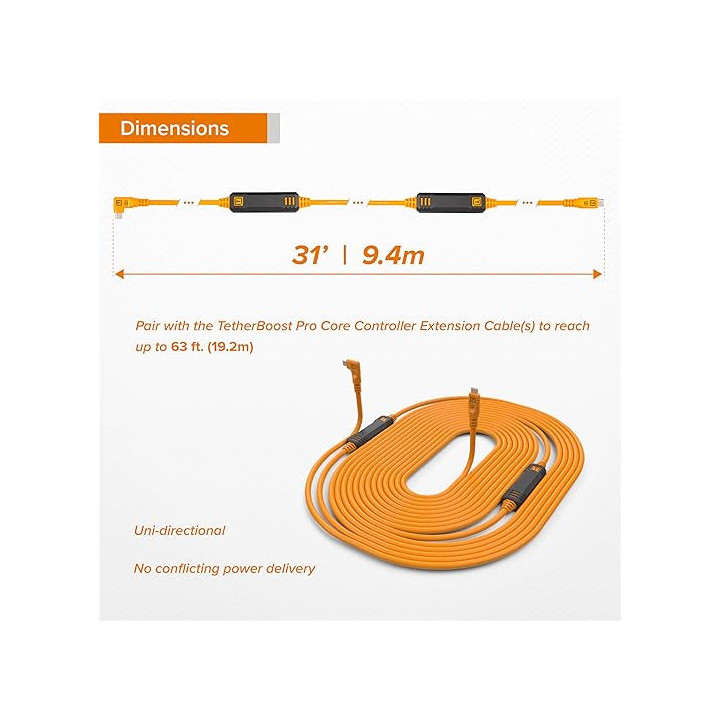 Tether Tools CUC31RT2-ORG - TetherPro USB-C to USB-C 9.4m RT Org