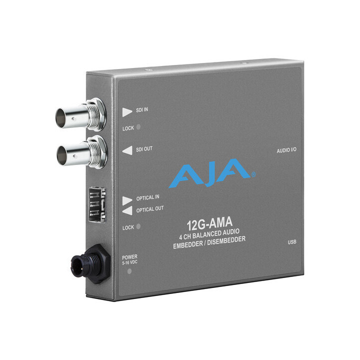 AJA 12G-AMA - 4-Channel 12G-SDI balanced analog audio Embedder/Disembedder
