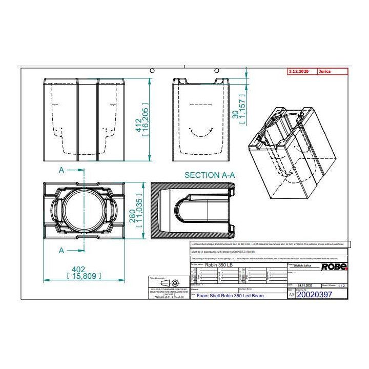 Robe lighting 20020397 - Foam Shell for ROBIN LEDBeam 350