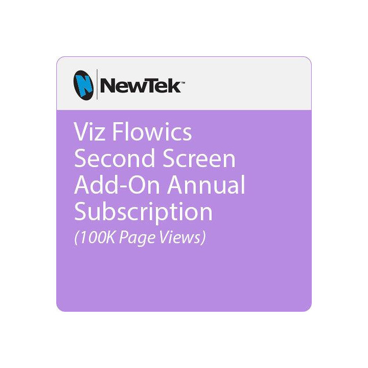 Vizrt VFSSAO100kASub - Viz Flowics Second Screen Add-on (100 K page views) Annual Subscription