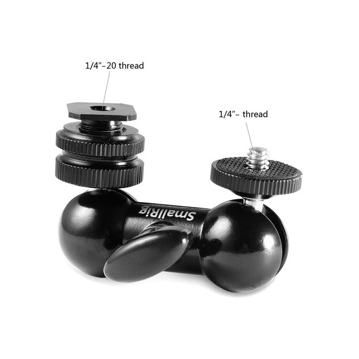 SmallRig 1135 - Cool-Ballhead-V1 Multi-function Double BallHead w/ shoe mount & 1/4" screw 