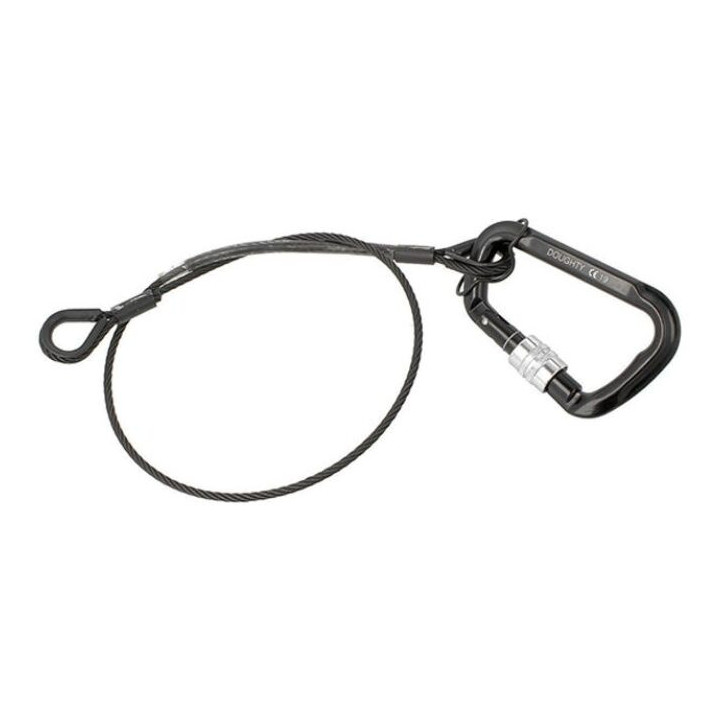Doughty T2820501 - Safety Bond 50kg SWL 4mm x 700mm + Screw Carabiner - Black