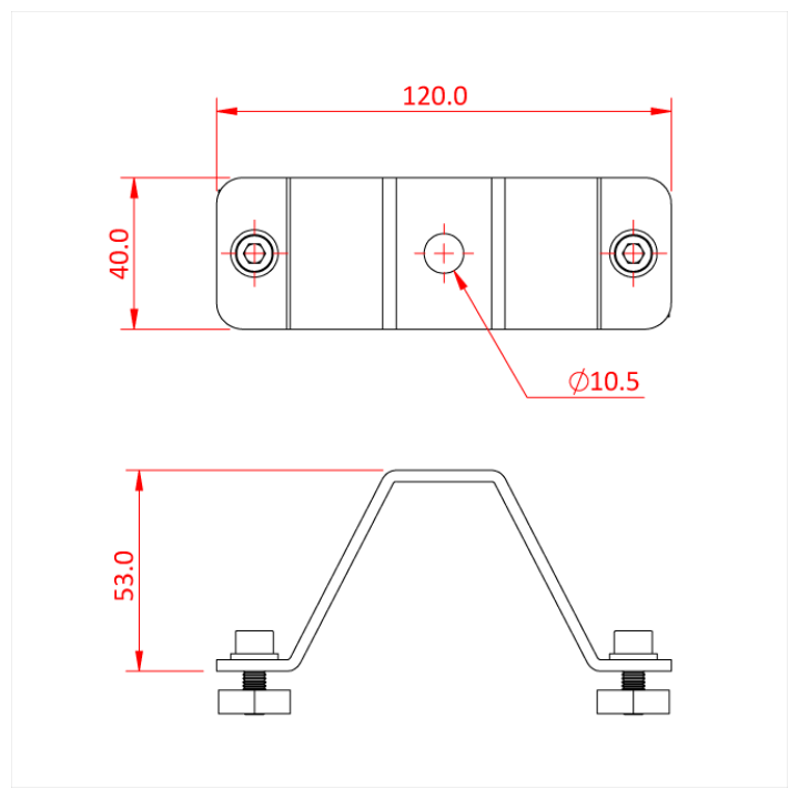 Doughty T81150 - Rail - 50mm Top Hat
