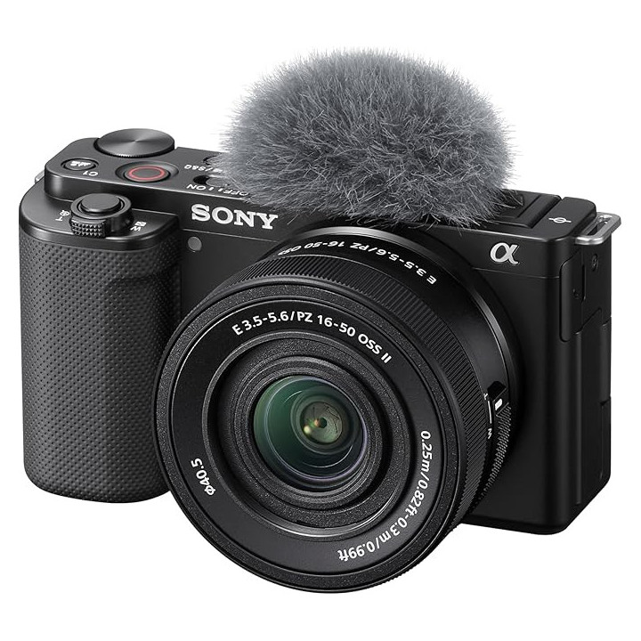 Sony ZVE10KB.CEC - ZV-E10 Mirrorless Camera with 16-50mm f/3.5-5.6 II Lens (Black)
