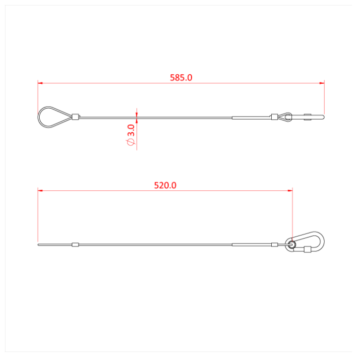 Doughty T220025 - Safety Bond 25kg (585mm x 3mm M6 Carbine Hook) Black