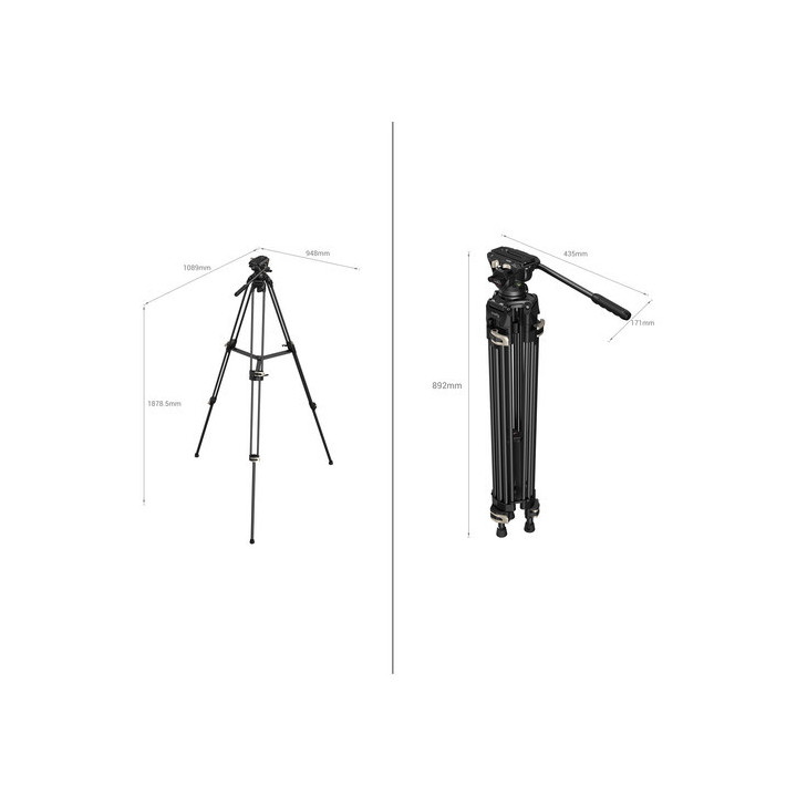 SmallRig 3751B - AD-01 Heavy-Duty Tripod with Fluid Head
