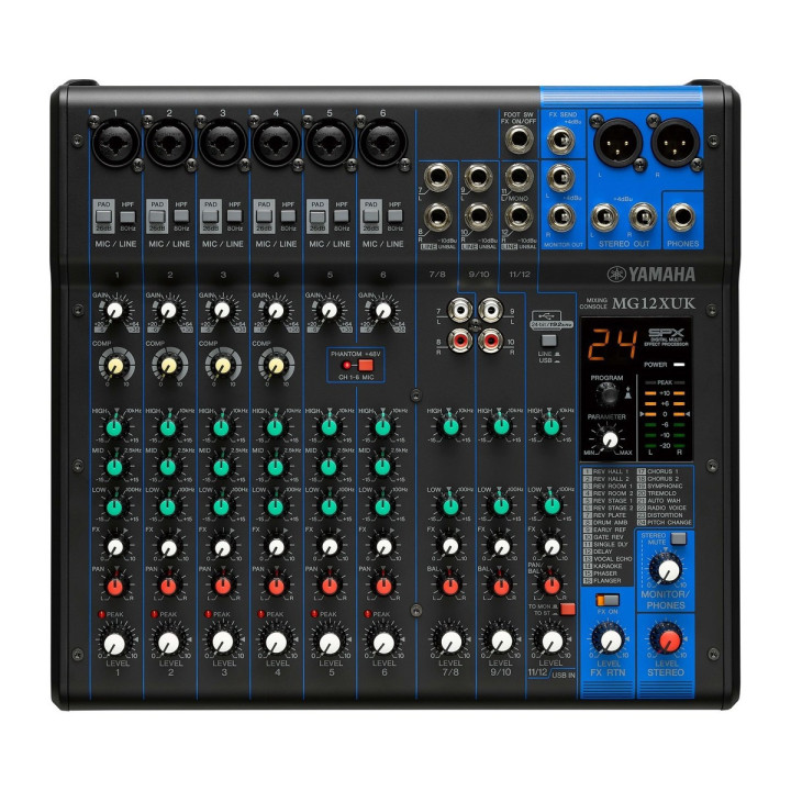 Yamaha MG12XUK - 12-Input Mixer with Built-In FX and 2-In/2-Out USB Interface